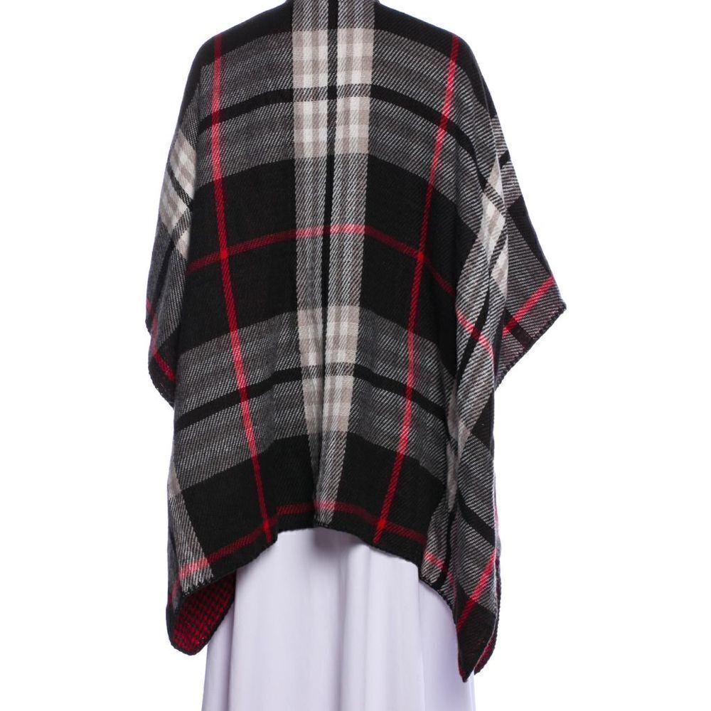 Woolrich Red Black Cape/Shaw Reversible Wool *WARM & COZY - Picture 6 of 12